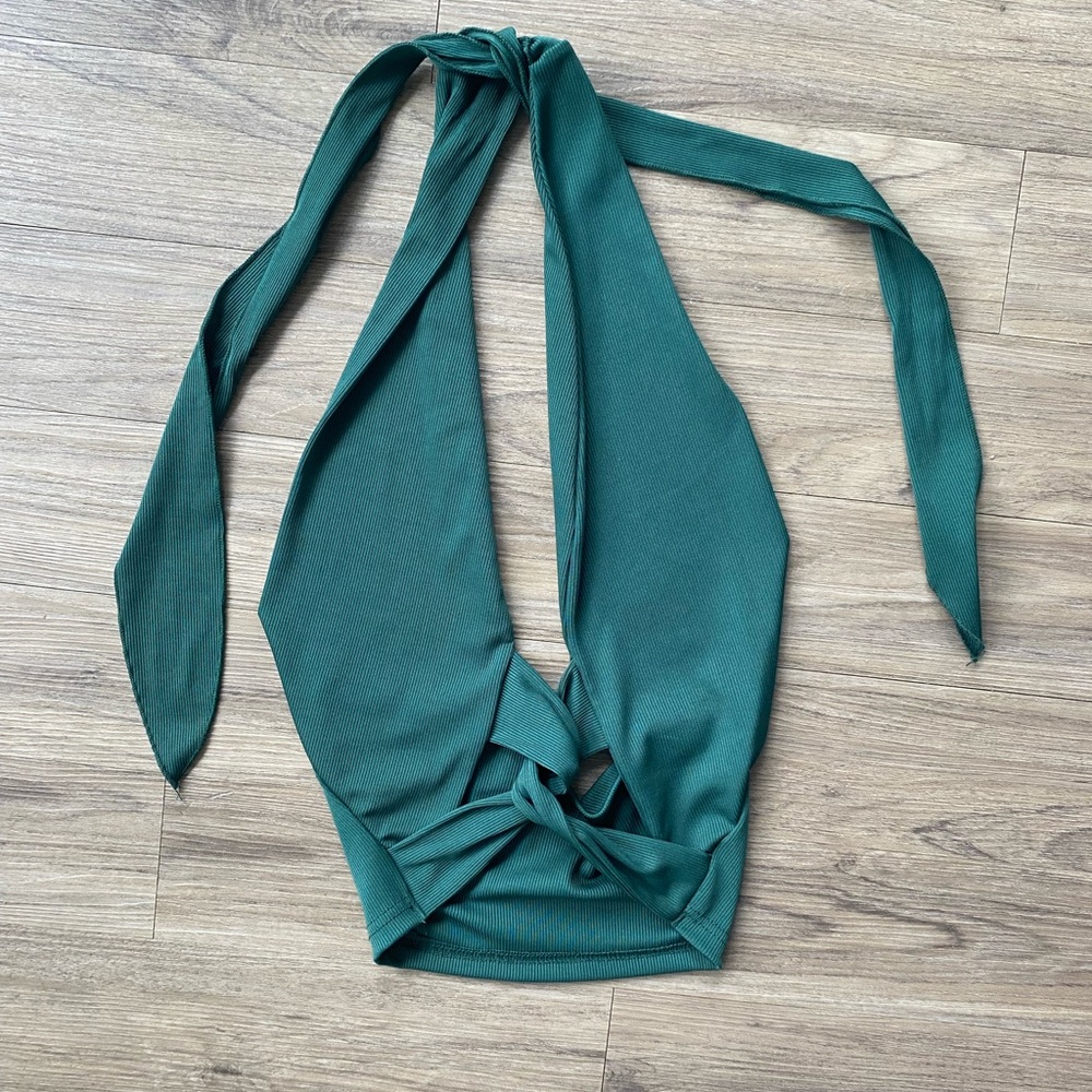 Green halter top